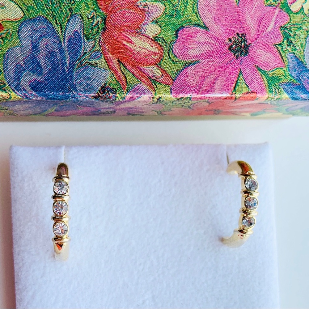 Half hoop rhinestone earrings